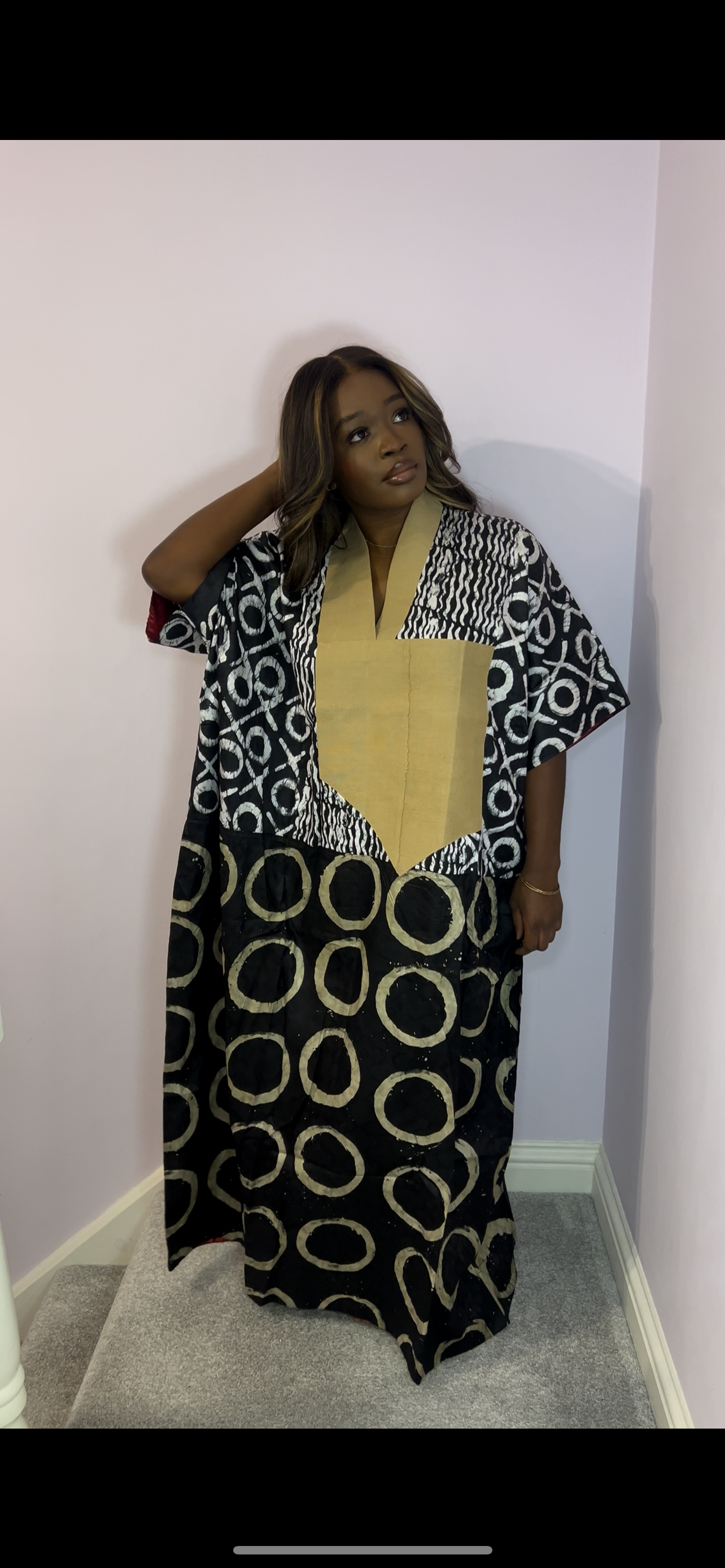 Beautiful black and gold one size bubu