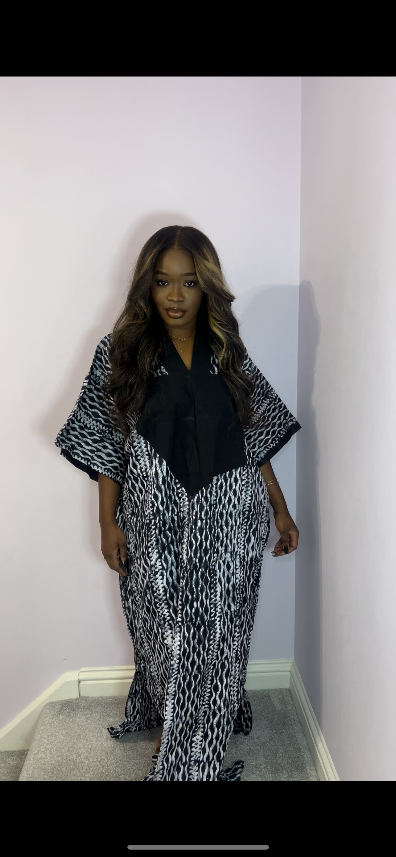 Black one size bubu with agbada style detailing