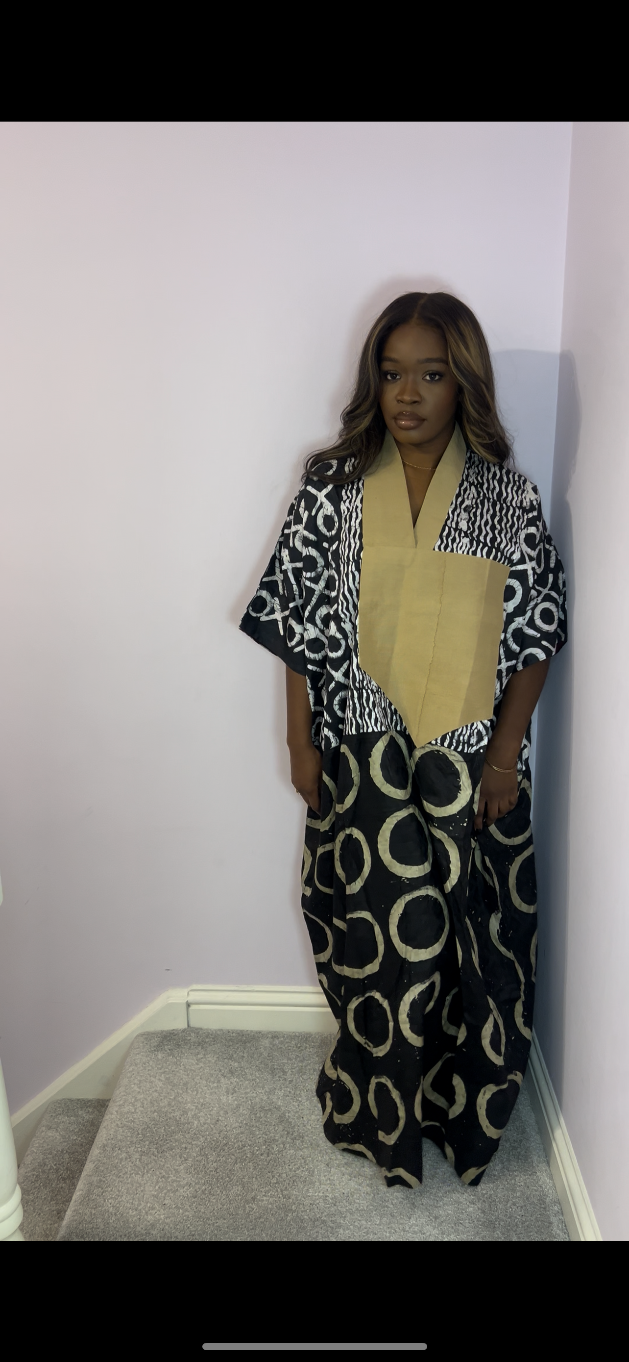Beautiful black and gold one size bubu